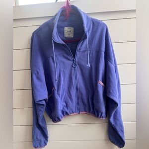 Ivory Ella Purple soft Fleece oversized full zip Jacket XS